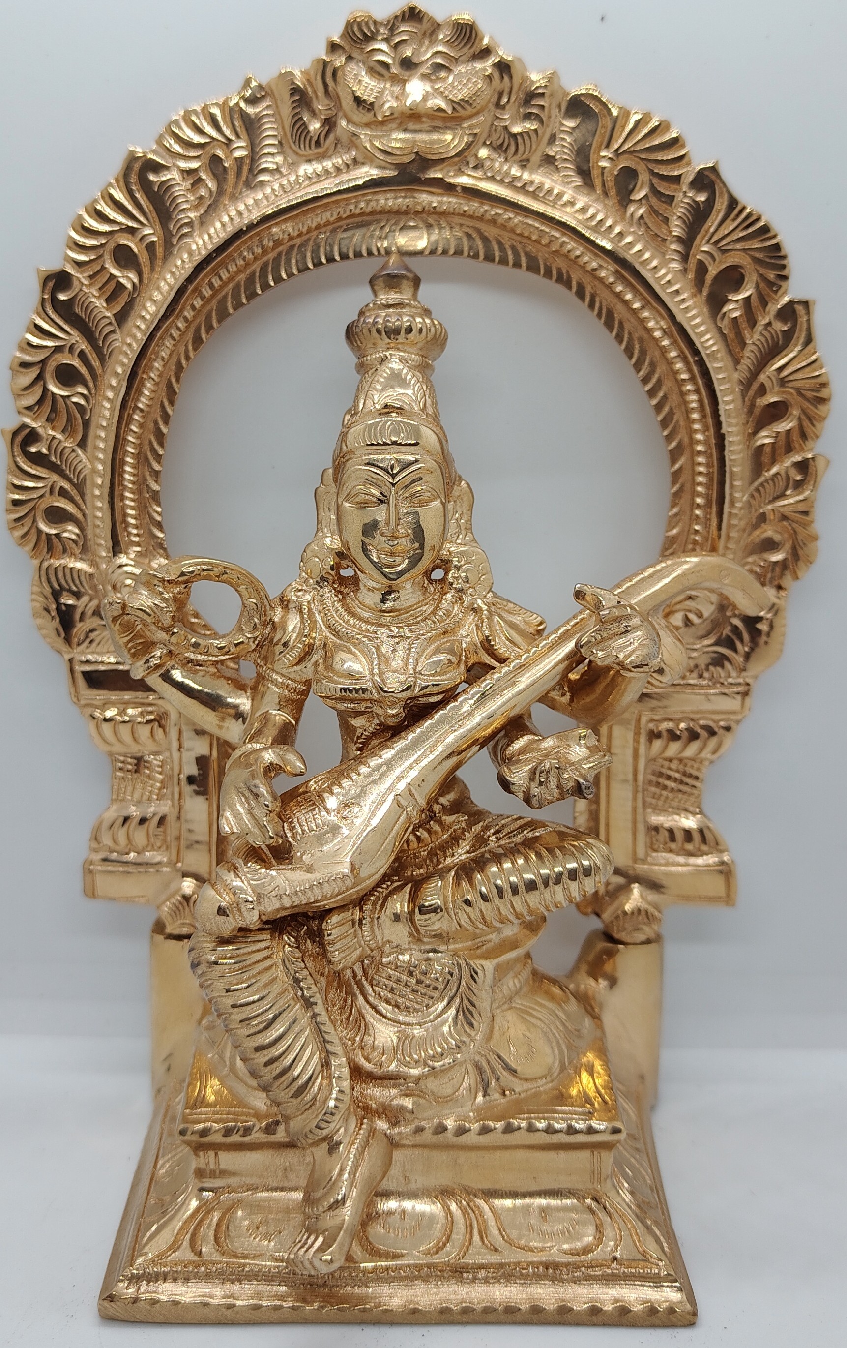 Divine Bija Saraswati Devi With Arch 7 inches Panchalogam Divine Bija India Pvt Ltd | A story of motivation, passion and unconditional commitment